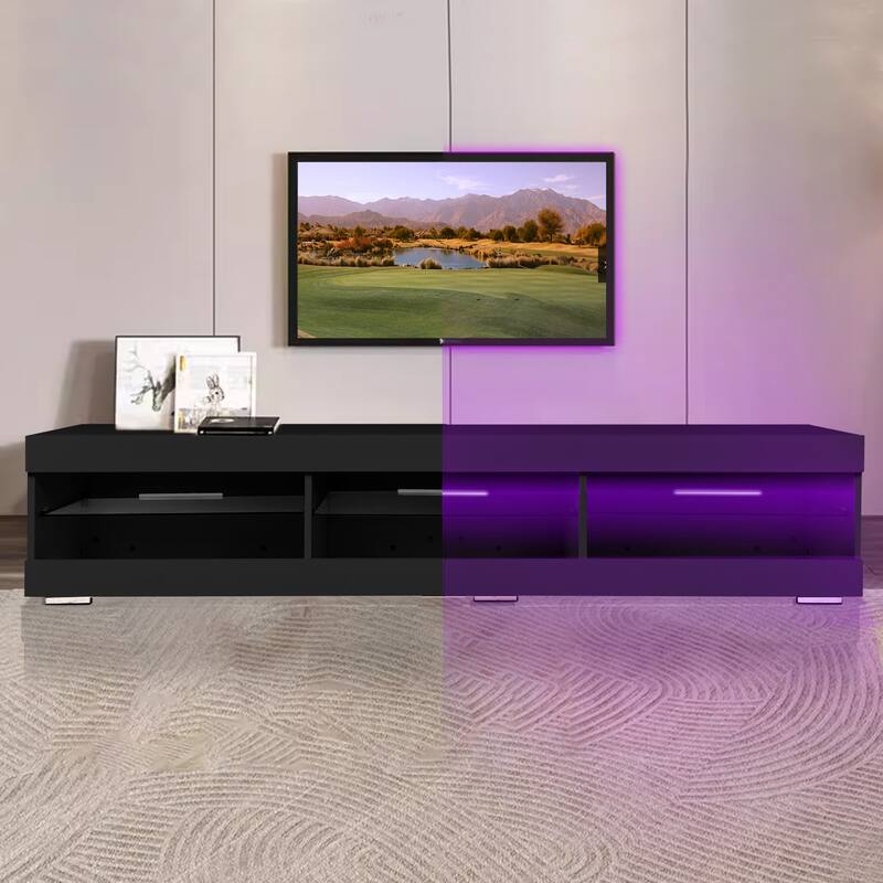 Versatile LED TV Stand, Cable Management, Adjustable LED System, Up to